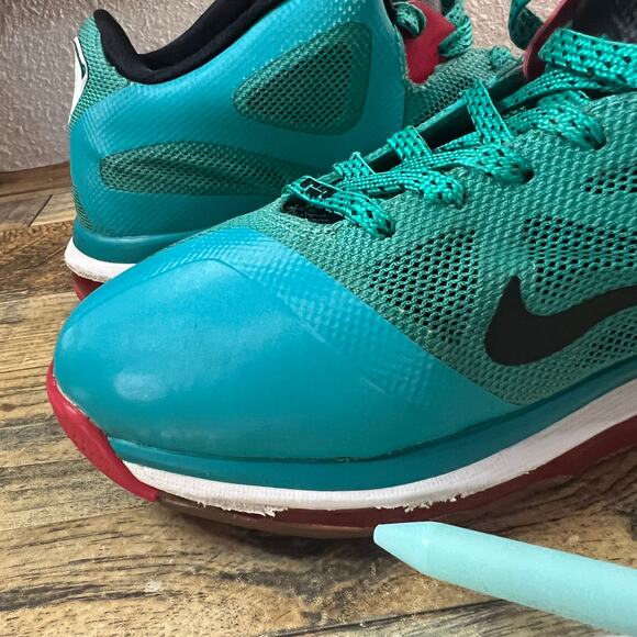 Nike LeBron 9 Low Liverpool Teal/Red Basketball Shoes Size 8 - Picture 12 of 13